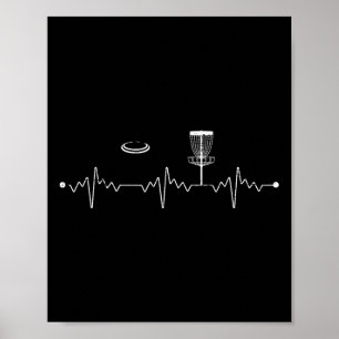Stupid Tree Golfing Frisbee Golfer Heartbeat Gift Poster