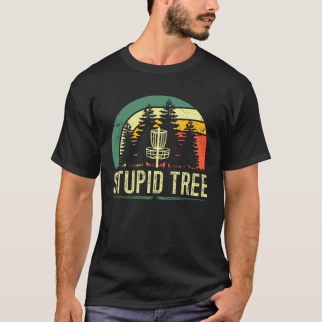 Stupid Tree Retro Disc Golf T-Shirt (Front)