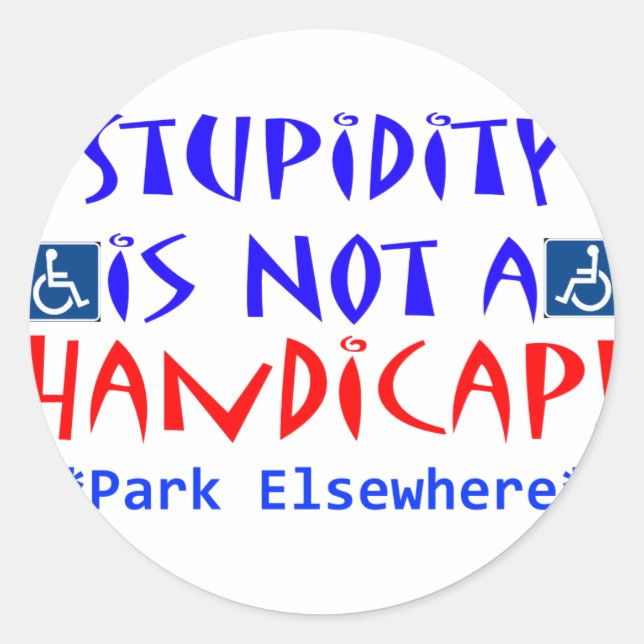Stupidity Classic Round Sticker (Front)