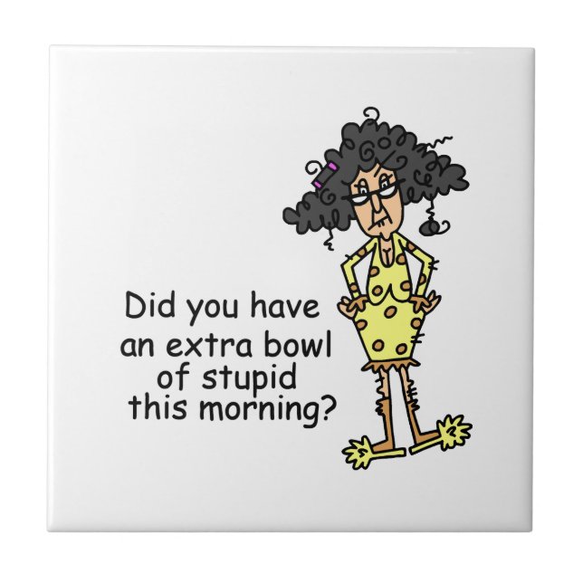 Stupidity Humour Ceramic Tile (Front)