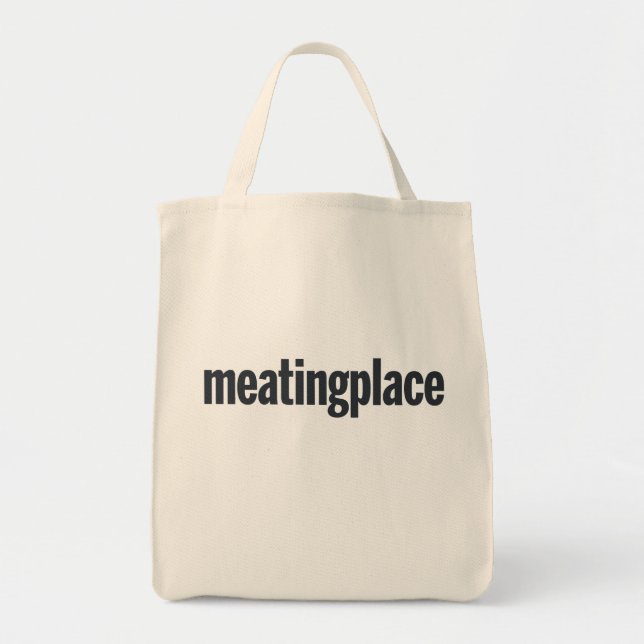 Sturdy, carry-everything tote w/Meatingplace logo (Front)