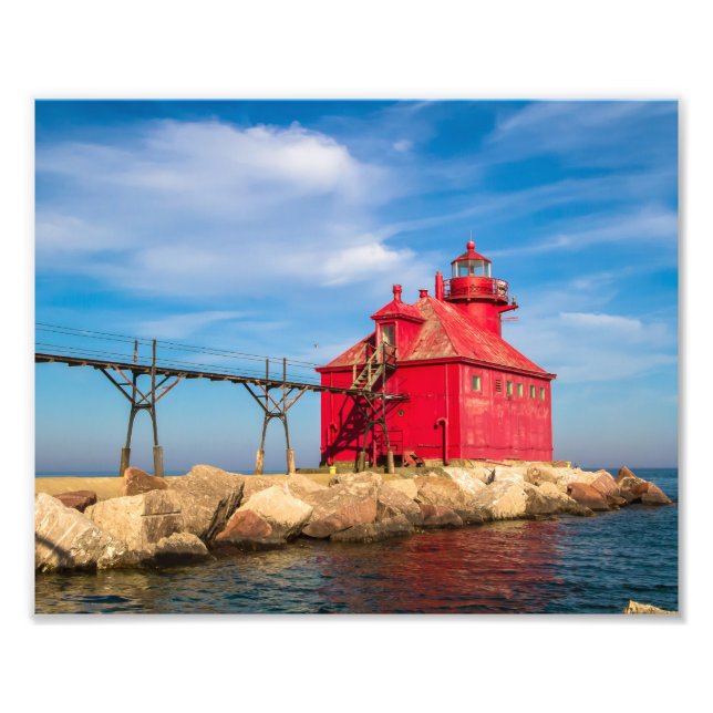 Sturgeon Bay Lighthouse Pier Photo Print (Front)
