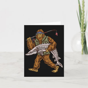 Sturgeon Fishing Bigfoot Fishermen Card