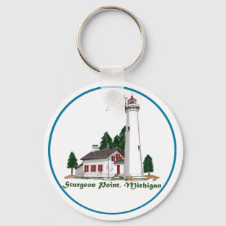 Sturgeon Point Michigan Key Ring
