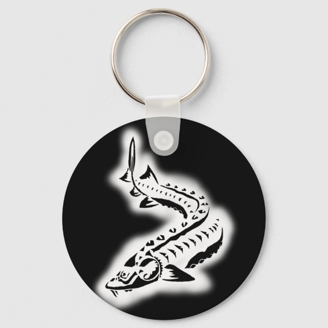 Sturgeon Tribal Glow Key Ring (Front)