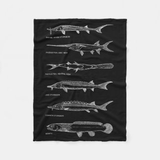Sturgeons Paddle Fish Bowfin Fish Chart Best Fishe Fleece Blanket