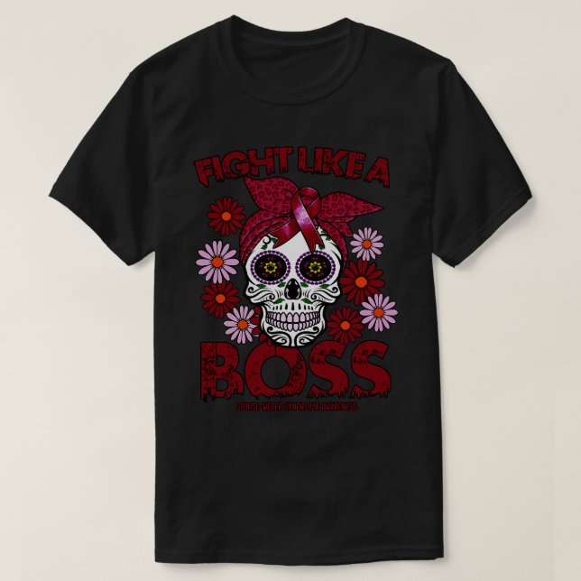 SturgeWeber Syndrome Awareness fight like a boss T-Shirt (Design Front)
