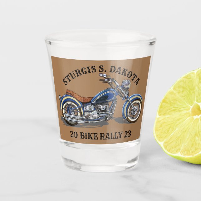 Sturgis Bike Rally 2023 Motorcycle Shot Glass (Front)