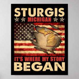 Sturgis Michigan Usa Flag 4th Of July  Poster