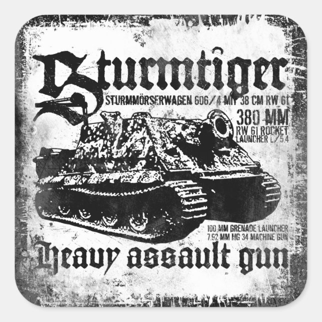 Sturmtiger Square Sticker (Front)