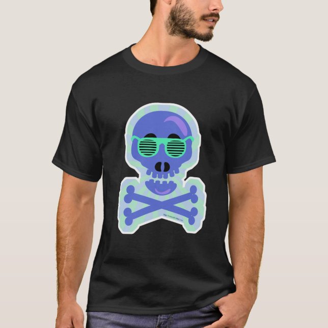 Stutter Shades Funny Illustrated Skull T-Shirt (Front)