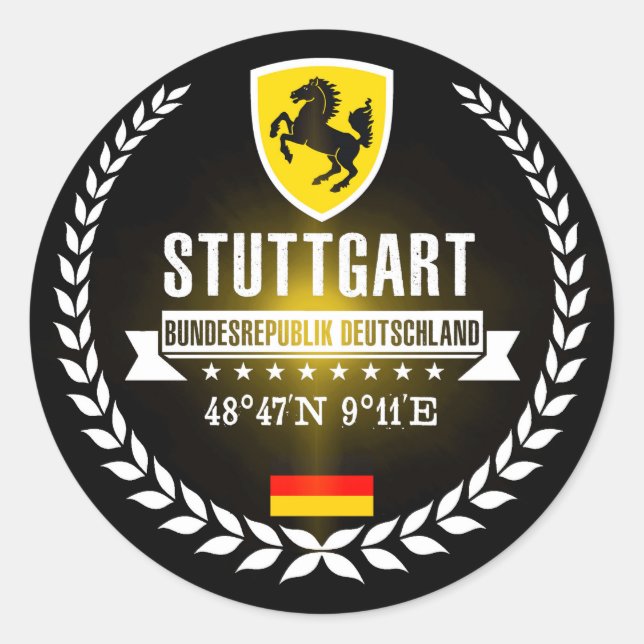 Stuttgart Classic Round Sticker (Front)