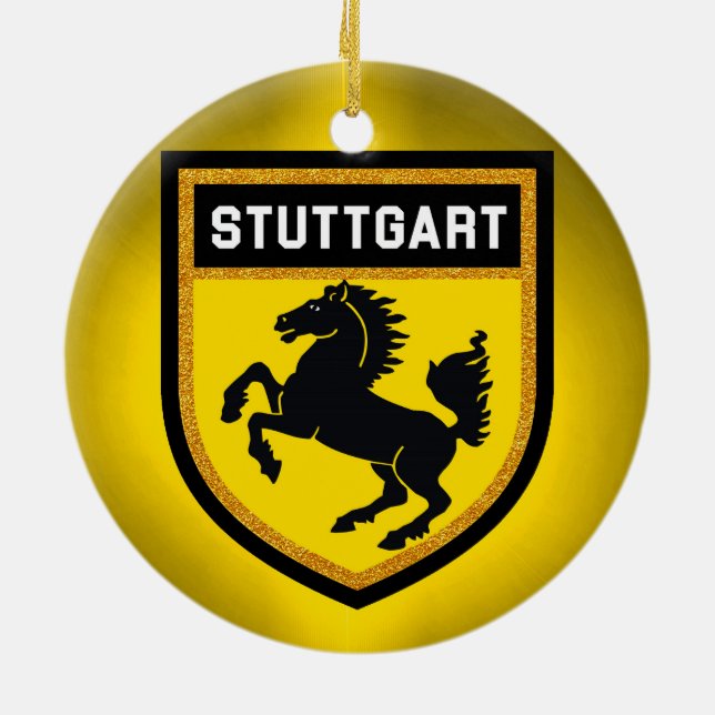 Stuttgart Flag Ceramic Ornament (Back)