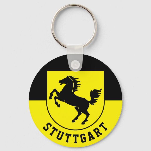 Stuttgart Flag (Germany) Key Ring (Front)