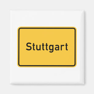Stuttgart, Germany Road Sign Magnet