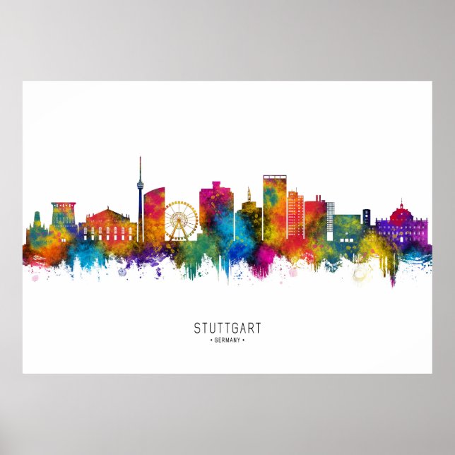 Stuttgart Germany Skyline Poster (Front)