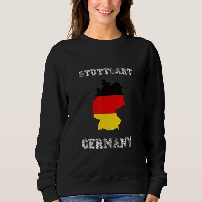 Stuttgart Germany Vintage Germany Flag Map Design Sweatshirt (Front)