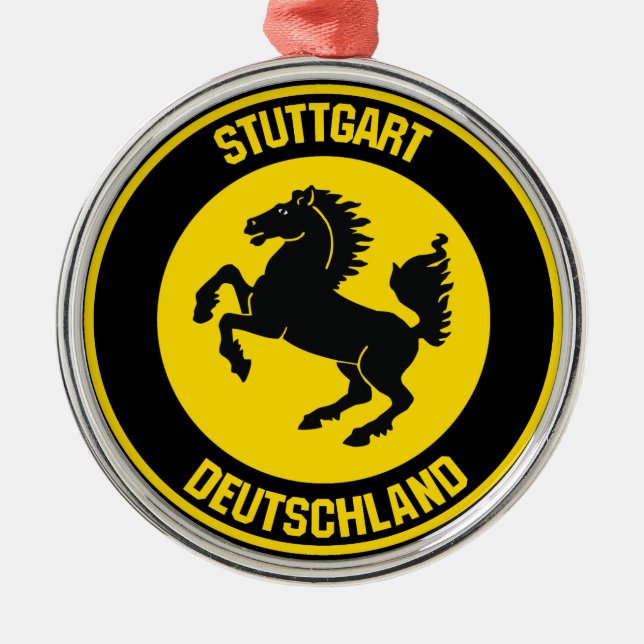 Stuttgart Round Emblem Metal Ornament (Front)