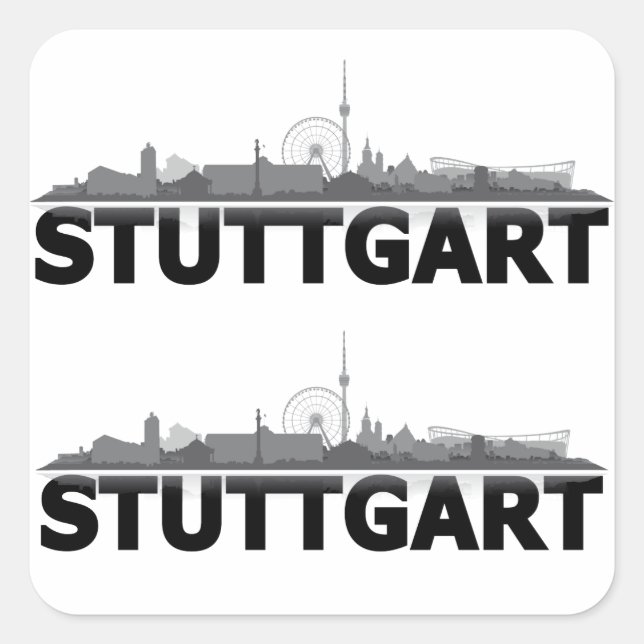 Stuttgart Stadt Skyline - other gift ideas Square Sticker (Front)
