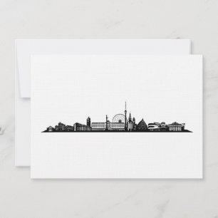 Stuttgart Stadt Skyline - postcard / folding card