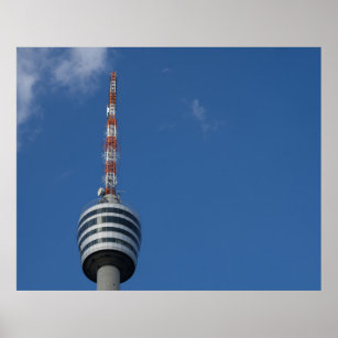 Stuttgart TV tower on a sunny day Poster