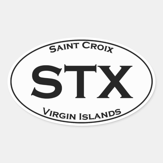 STX - Saint Croix Virgin Islands Euro Style Oval Sticker (Front)