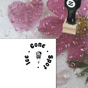 Stylaised Icecream Cone Loyalty Logo Rubber Stamp