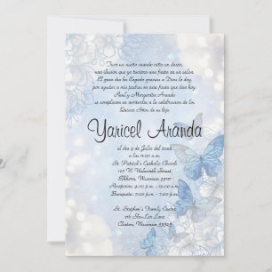 Style 18 Sky Blue Butterflies Invitation