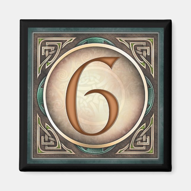 Style A, "6" - Celtic Number Magnets (Front)
