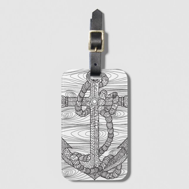 Style Anchor And Rope Luggage Tag (Front Vertical)
