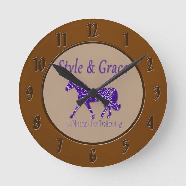 Style and Grace Missouri Fox Trotter Thing Round Clock (Front)