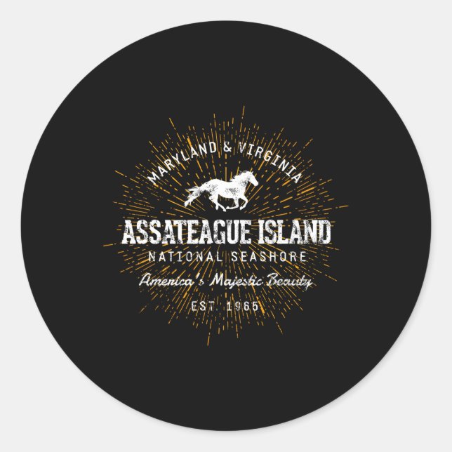 Style Assateague Island Classic Round Sticker (Front)