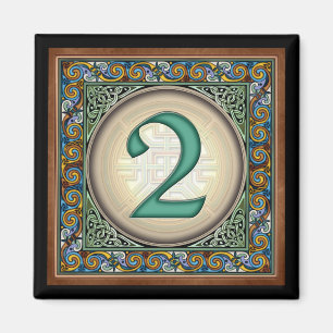 Style B, "2" - Celtic Number Magnets
