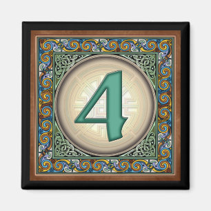Style B, "4" - Celtic Number Magnets