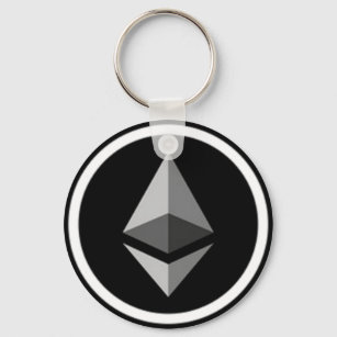 Style: Basic Button Keychain with Ethereum Logo