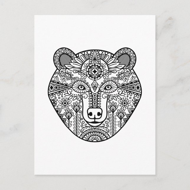 Style Bear Head Postcard (Front)