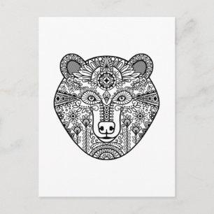 Style Bear Head Postcard