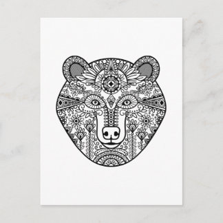 Style Bear Head Postcard