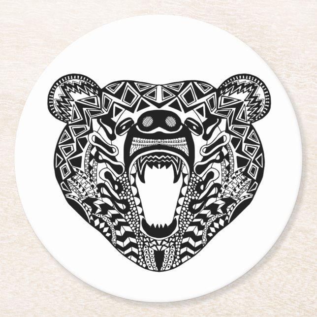 Style Bear Round Paper Coaster (Front)