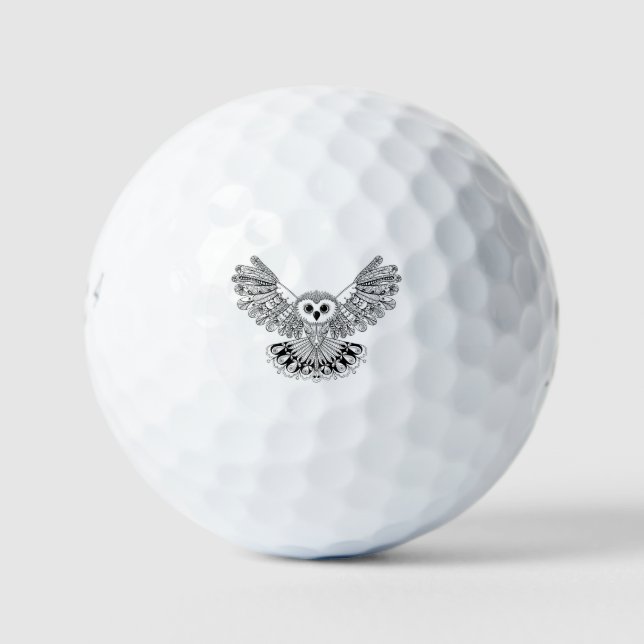 Style Black Owl Golf Balls (Front)