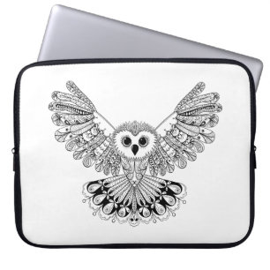 Style Black Owl Laptop Sleeve