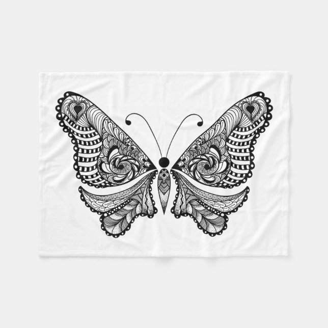 Style  Butterfly Fleece Blanket (Front (Horizontal))