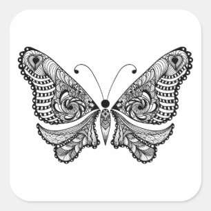 Style Butterfly Square Sticker