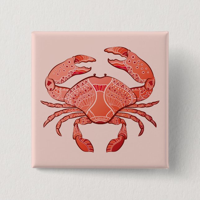 Style Crab 15 Cm Square Badge (Front)
