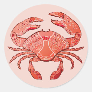 Style Crab Classic Round Sticker