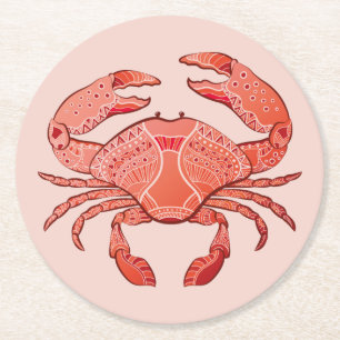 Style Crab Round Paper Coaster