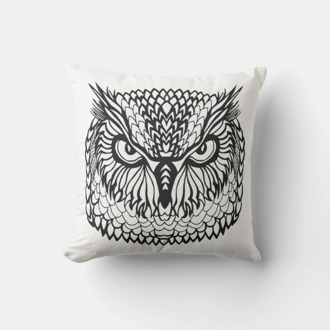 Style Eagle Owl Head Cushion (Front)