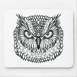 Style Eagle Owl Head Mouse Pad