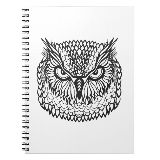 Style Eagle Owl Head Notebook (Front)