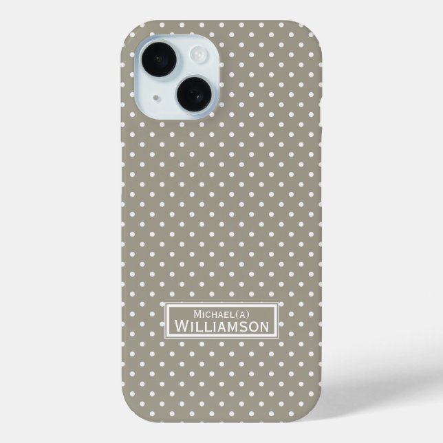 Style & Individuality: Pebble Grey White Polka Dot Case-Mate iPhone Case (Back)